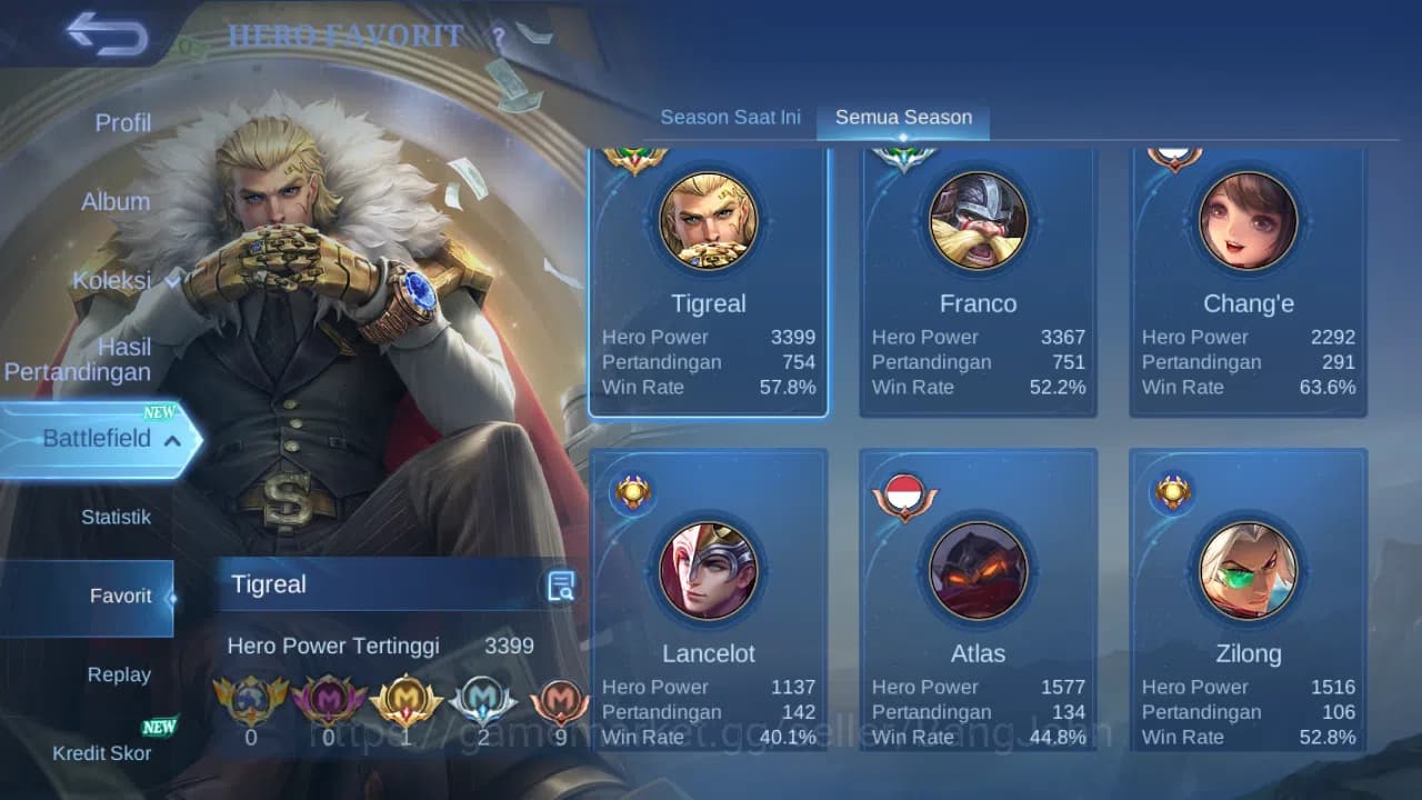 Mobile Legends: Bang Bang Accounts GLOBAL Hero 102 Skin 166 | CC Nata | Lunar Change image 13
