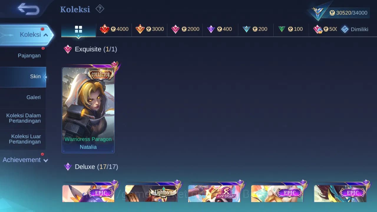 Mobile Legends: Bang Bang Accounts GLOBAL Hero 102 Skin 166 | CC Nata | Lunar Change image 3