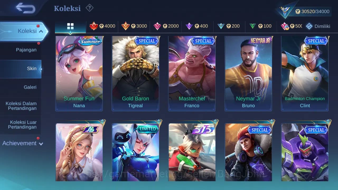 Mobile Legends: Bang Bang Accounts GLOBAL Hero 102 Skin 166 | CC Nata | Lunar Change image 9