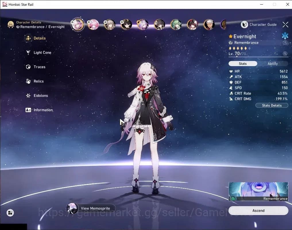 Honkai Star Rail Accounts Asia|TL 60|Casto Prem Team|8 limited|Castorice,Eve image 14