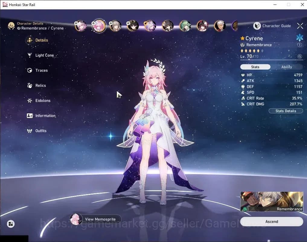 Honkai Star Rail Accounts Asia|TL 60|Casto Prem Team|8 limited|Castorice,Eve image 15