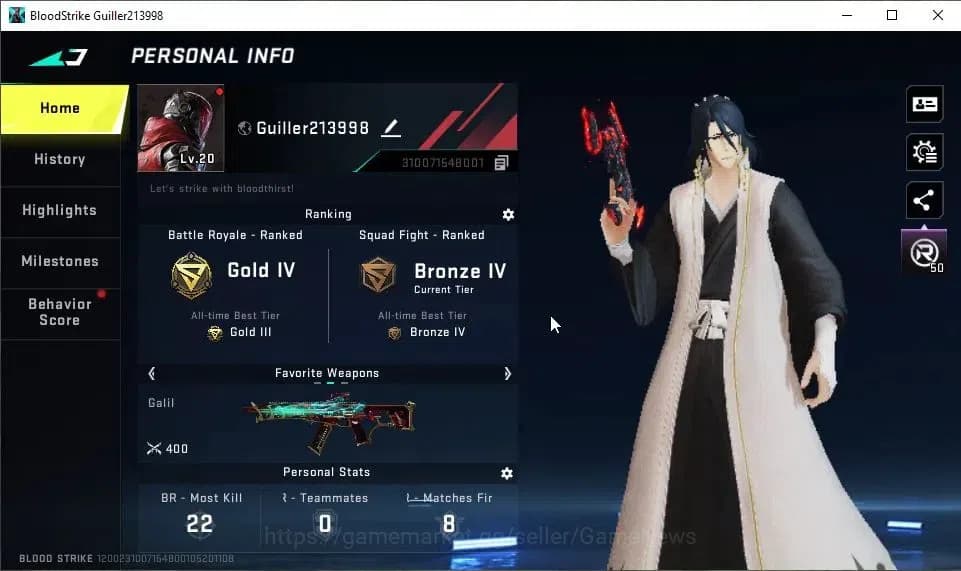 Blood Strike Accounts ASIA|ETERNAL Desert Eagle-Scorpius|11 ULTRA[HANK,G image 2
