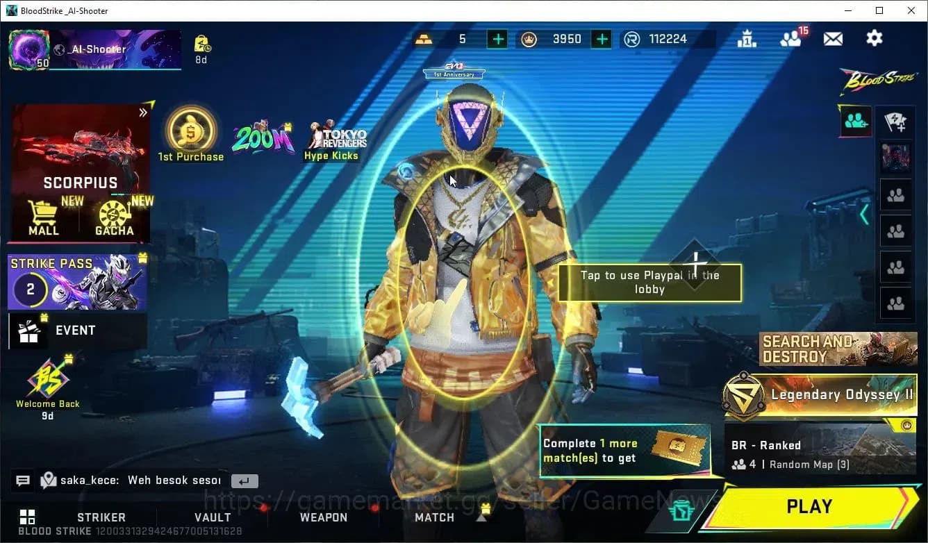 Blood Strike Accounts ASIA|MELE AXE-Crystal+9 ULTRA[Ethan,Hank,JET,INP9, image 1