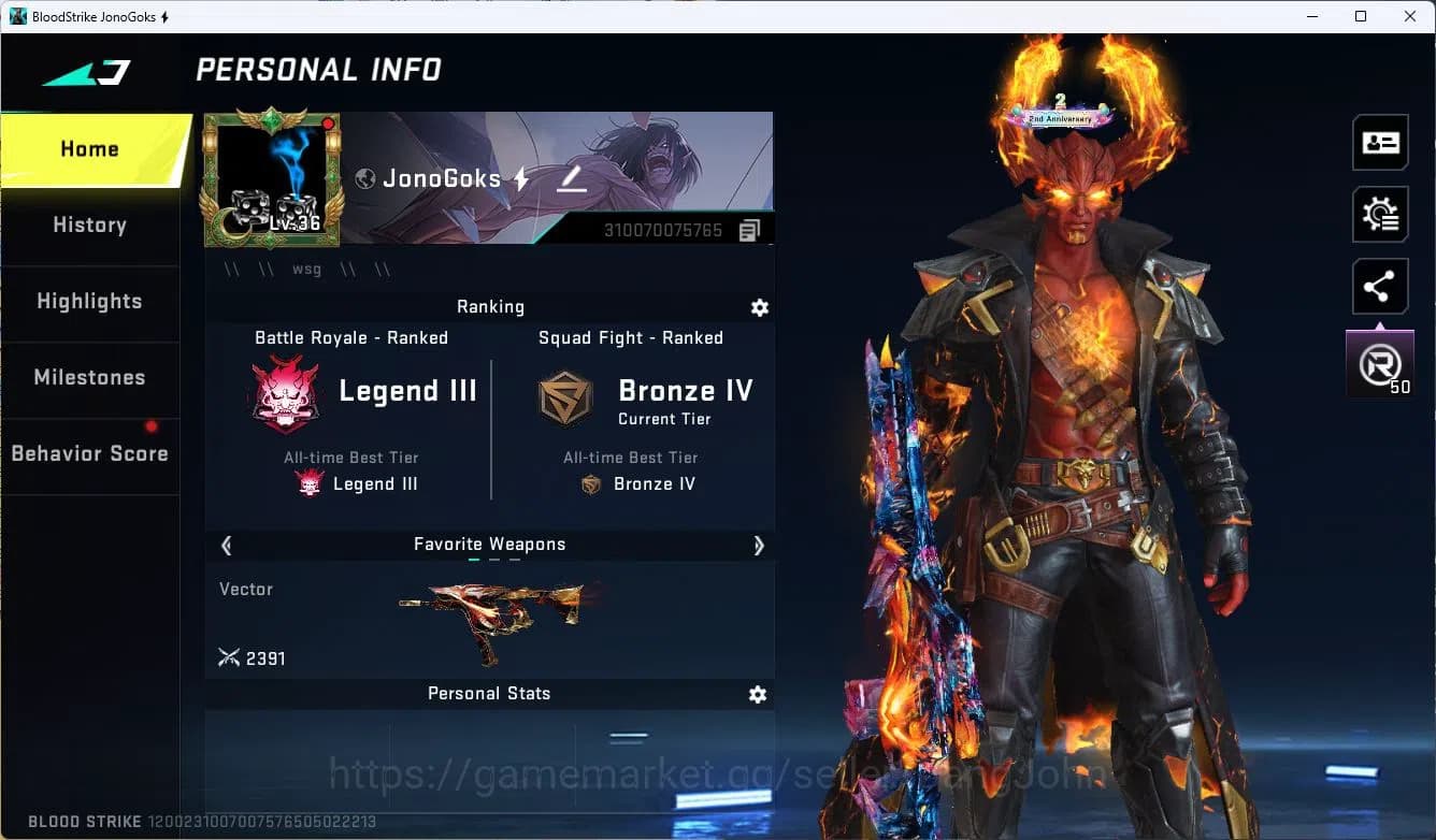 Blood Strike Accounts ASIA|ETERNAL=M82(LVL2)|ULTRA=BTFLY KNIFE,ONE HEAND image 2