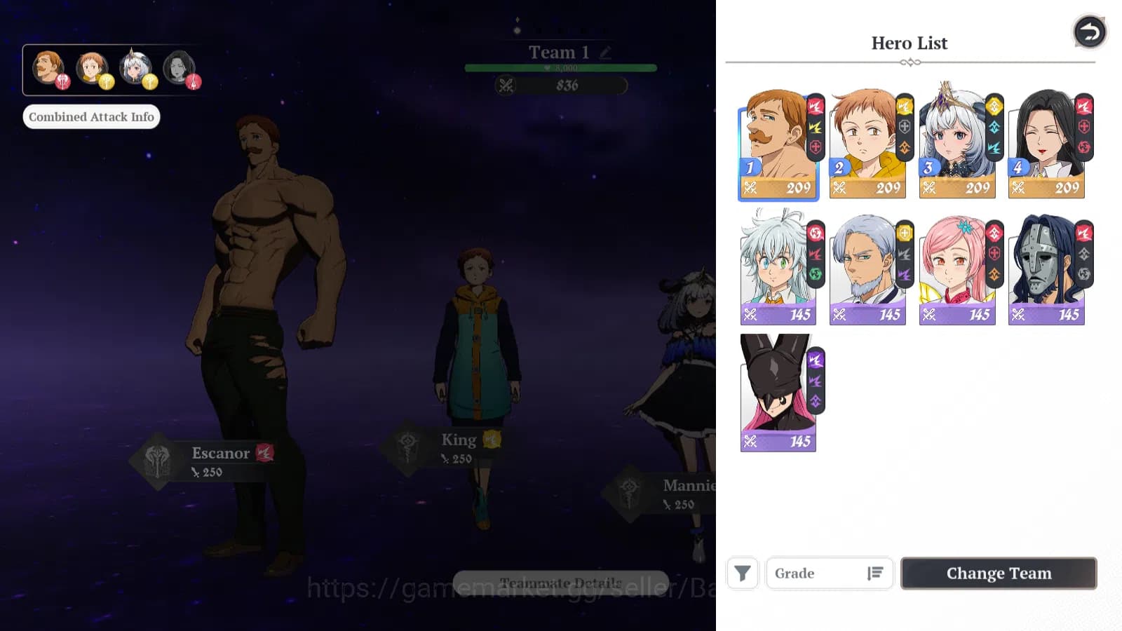 The Seven Deadly Sins: Origin Accounts EUROPE|Fresh Starter Lvl 2|4 SSR|Escanor,King,Guil image 3