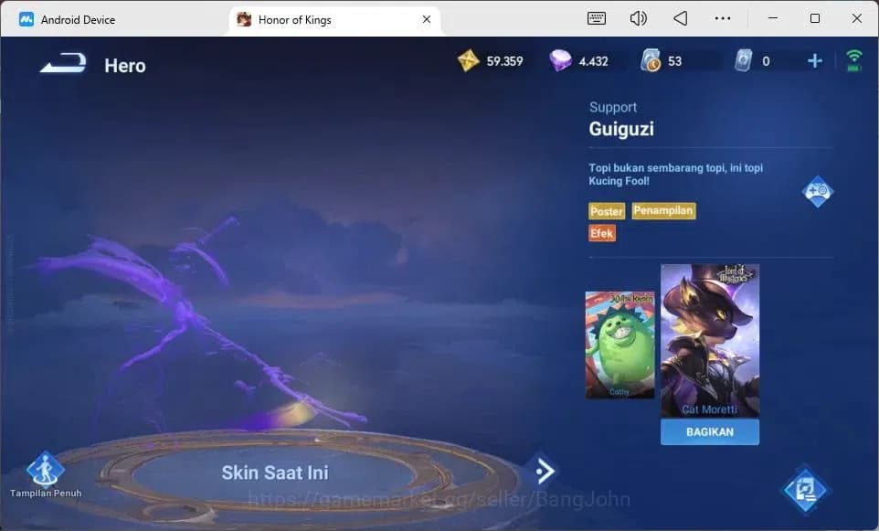 Honor of Kings Accounts Global | 80H | Legend Luna, LNY Da Qiao, Blessed D image 2