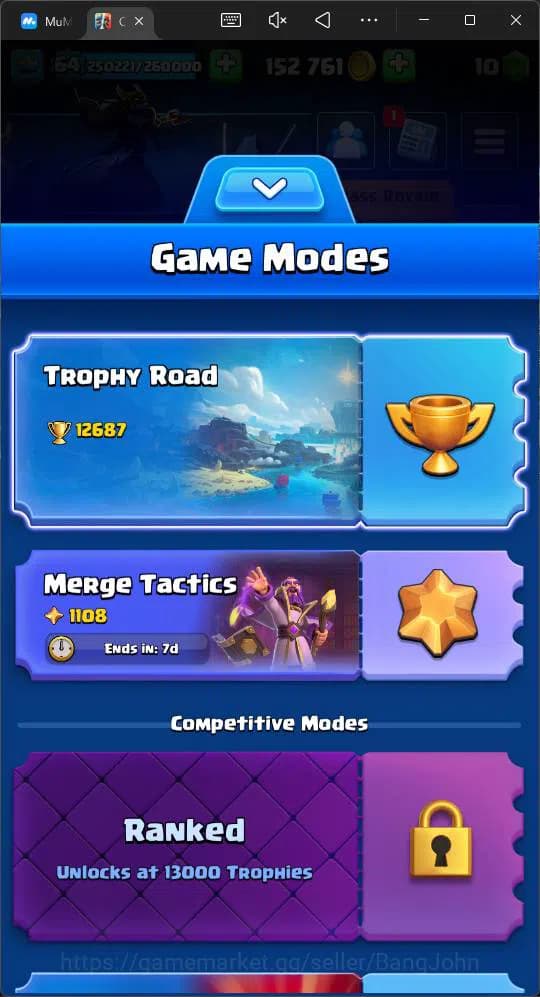 Clash Royale Accounts Lv 64|Trophy 12687|KTL 15|Card 121| 7 Hero|13 EVO| image 6