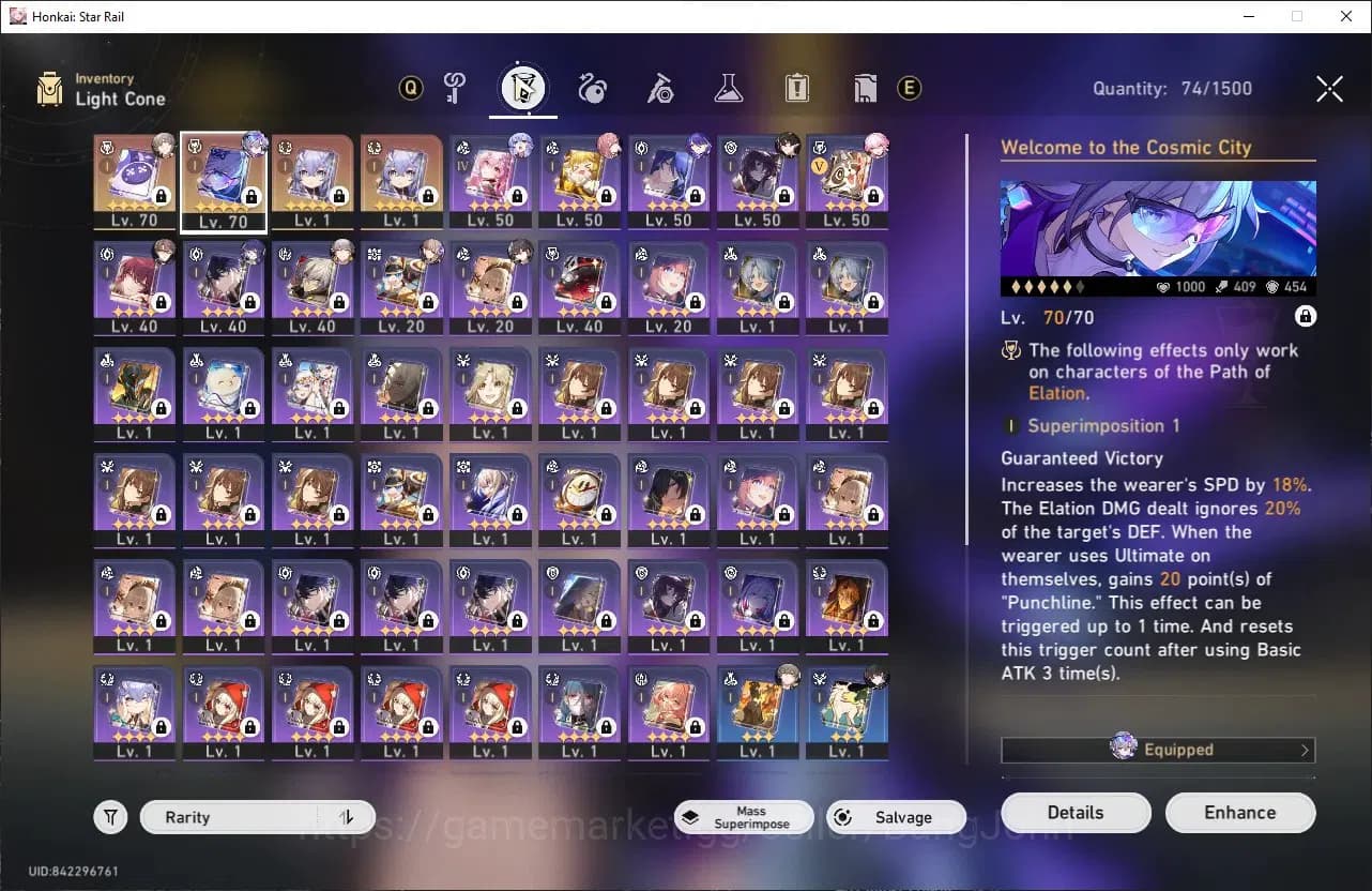 Honkai Star Rail Accounts ASIA | TL 52 | Silver Wolf LV70, Evanescia LV70, D image 10