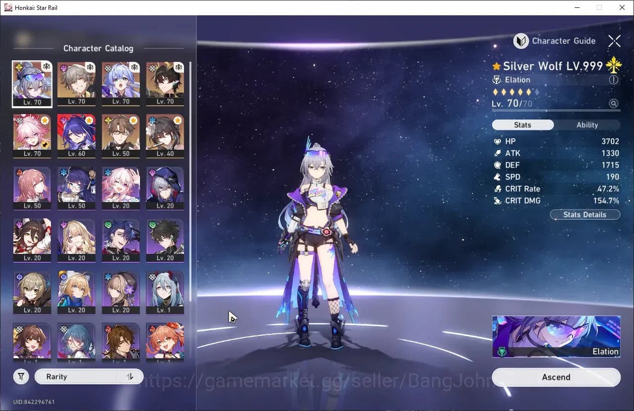 Honkai Star Rail Accounts ASIA | TL 52 | Silver Wolf LV70, Evanescia LV70, D image 12