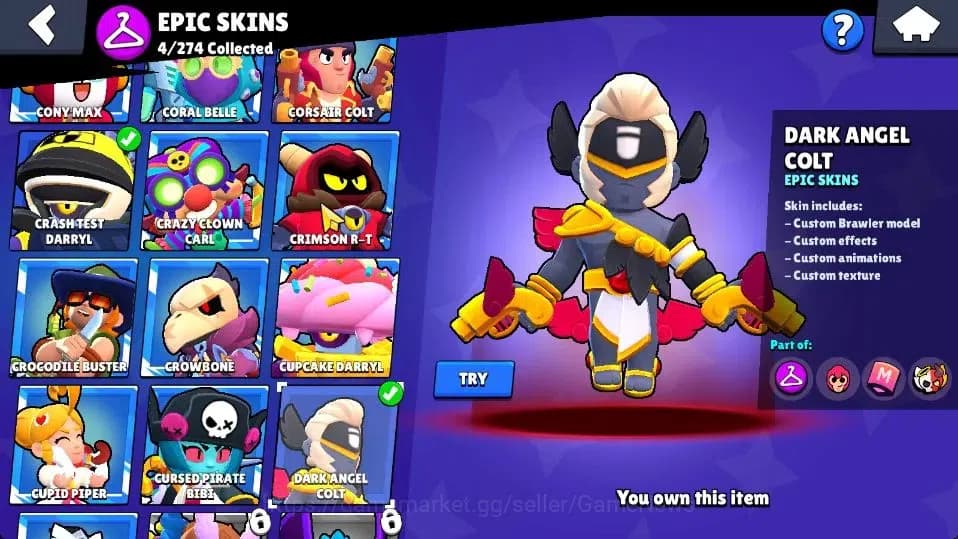 Brawl Stars Accounts 18253 Trophy|56 Brawlers 4 Max Lvl |89 Skins|1 Myt image 12