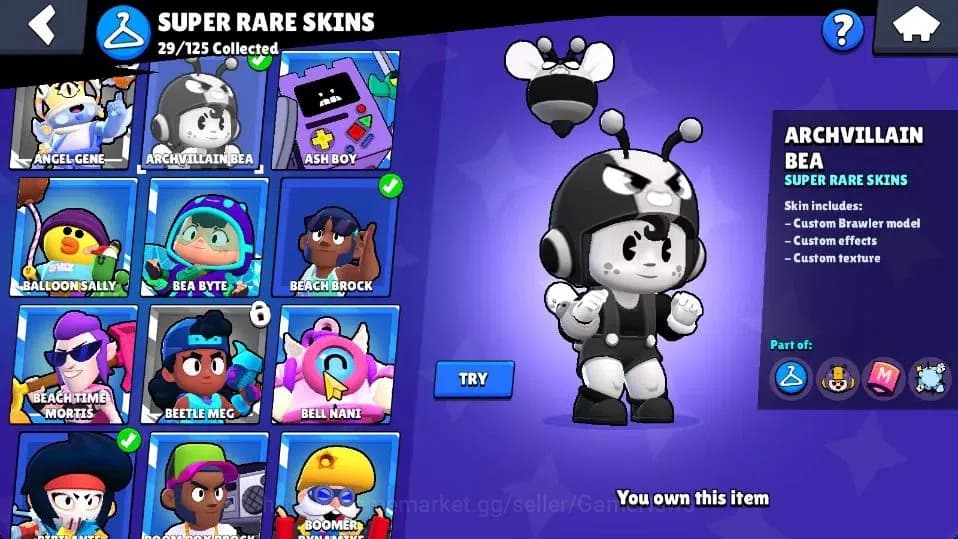 Brawl Stars Accounts 18253 Trophy|56 Brawlers 4 Max Lvl |89 Skins|1 Myt image 14