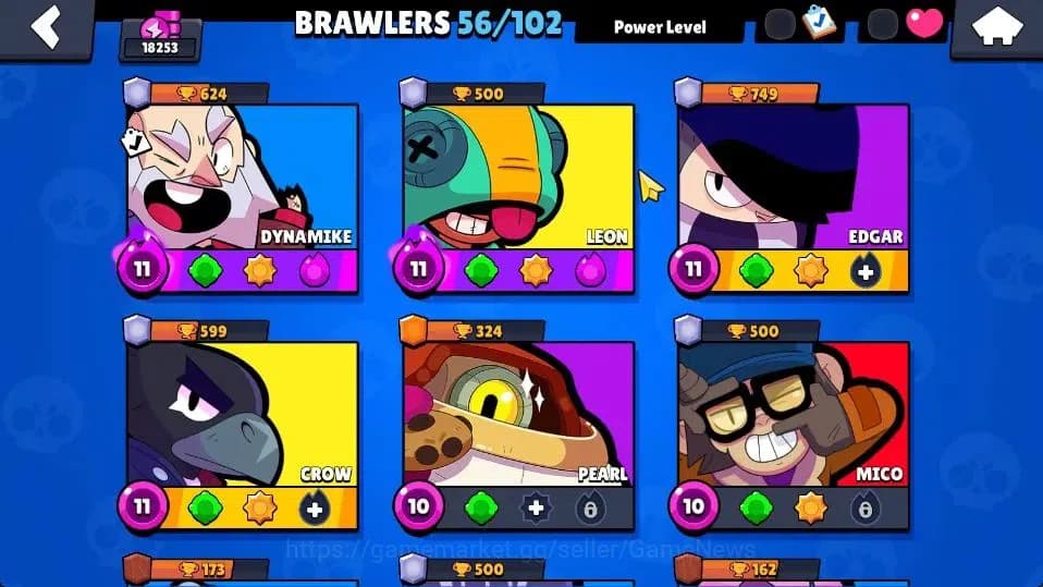 Brawl Stars Accounts 18253 Trophy|56 Brawlers 4 Max Lvl |89 Skins|1 Myt image 5