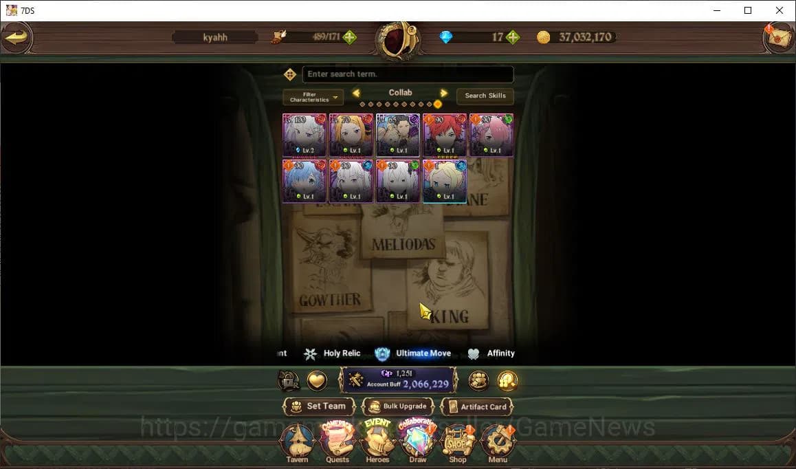 The Seven Deadly Sins: Grand Cross Accounts Global2M CC|3 LR+5 UR+ Collab ReZero|Helbram,Subar image 16