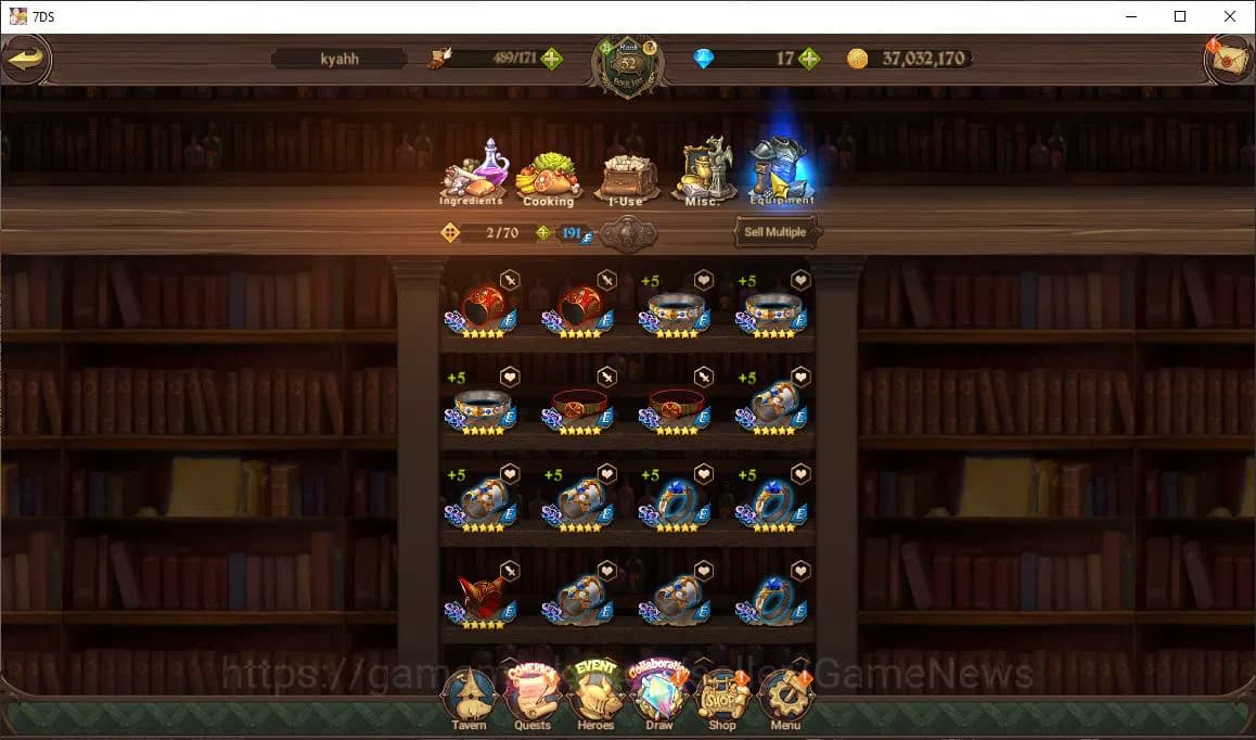 The Seven Deadly Sins: Grand Cross Accounts Global2M CC|3 LR+5 UR+ Collab ReZero|Helbram,Subar image 3