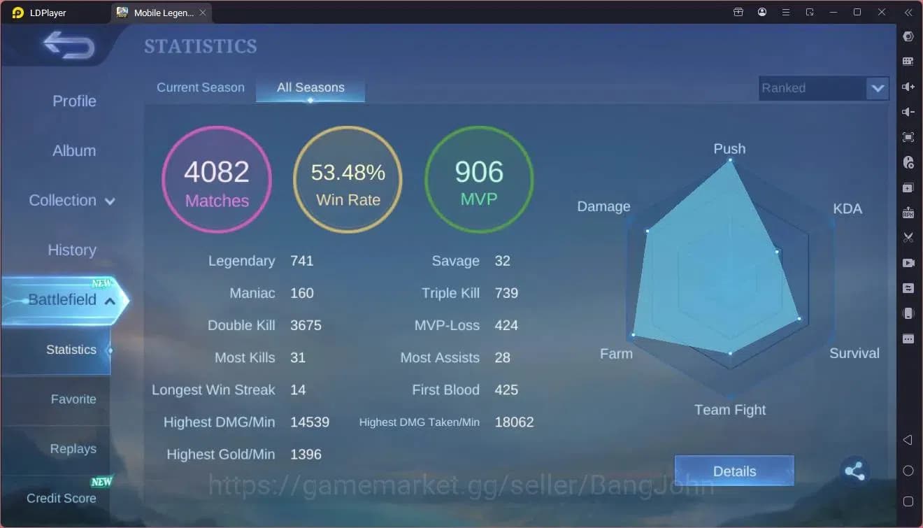 Mobile Legends: Bang Bang Accounts Global|Hero 114|Skin 218|Renowned|Prime YZ,Claude| image 16