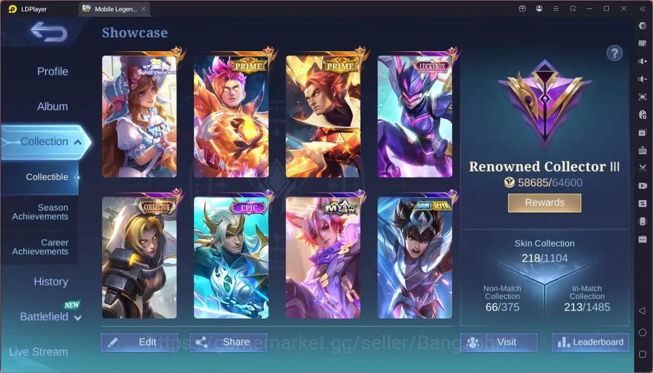 Mobile Legends: Bang Bang Accounts Global|Hero 114|Skin 218|Renowned|Prime YZ,Claude| image 17