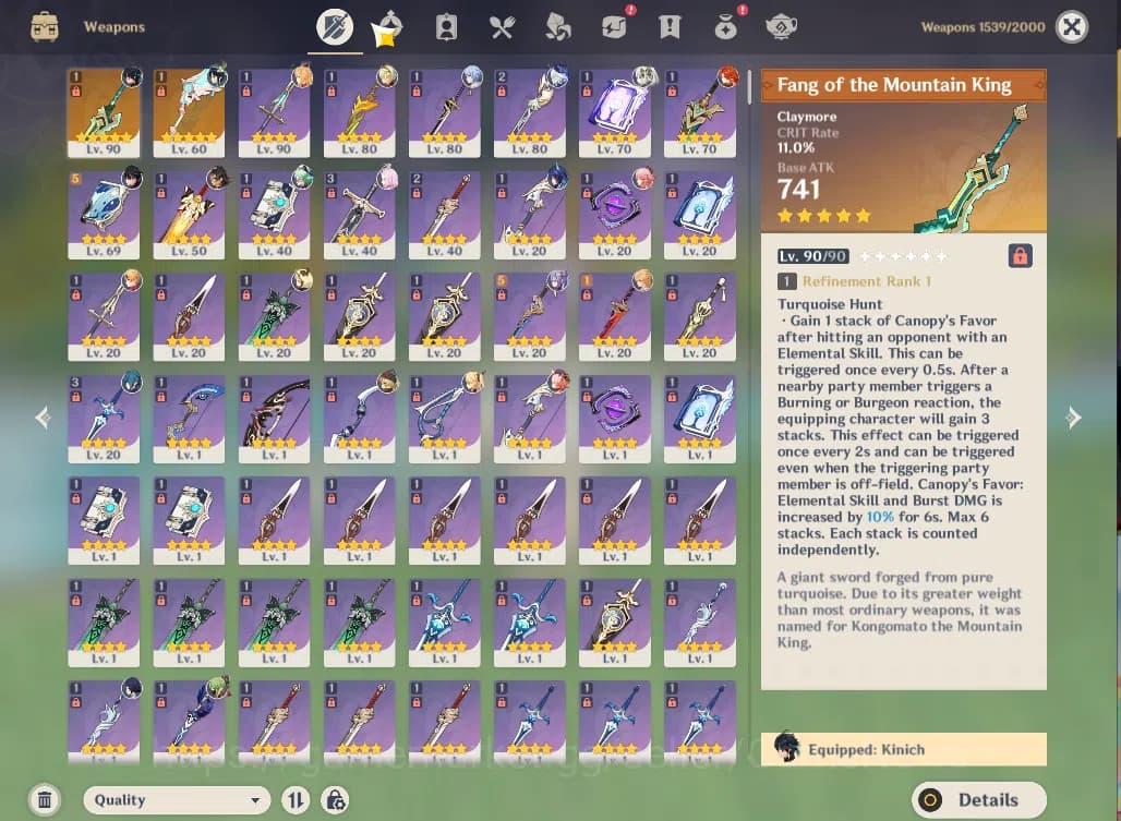 Genshin Impact Accounts ASIA|AR56|PremTeam Mavuika|6Limited+2(*5WEP)|Furin image 13