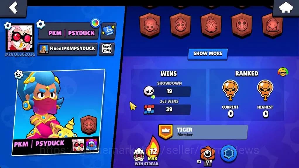 Brawl Stars Accounts 908 Trophy|14 Brawler 1 Max |1 Epic (Shely Dancer) image 3