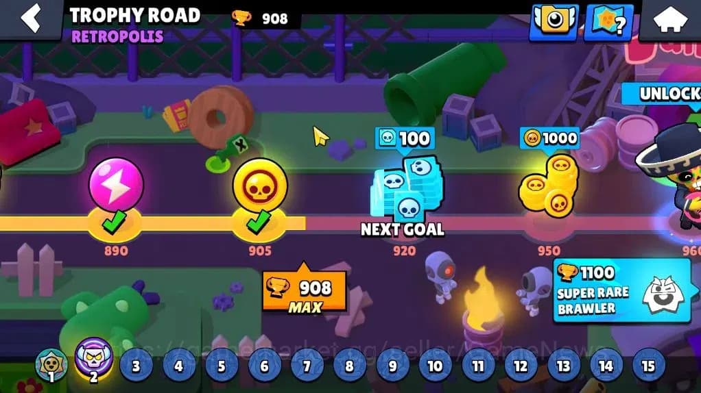 Brawl Stars Accounts 908 Trophy|14 Brawler 1 Max |1 Epic (Shely Dancer) image 5