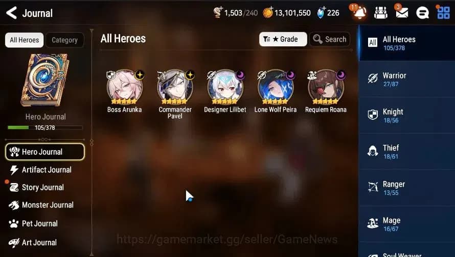 Epic Seven Accounts GLOBAL|UnVerif|5 ML(BArunka,CPavel,LW Peira,DLilib image 4