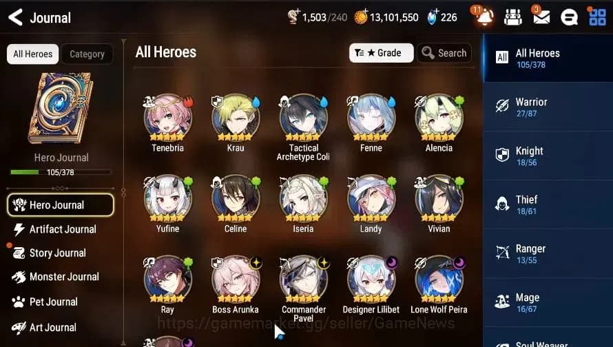 Epic Seven Accounts GLOBAL|UnVerif|5 ML(BArunka,CPavel,LW Peira,DLilib image 5