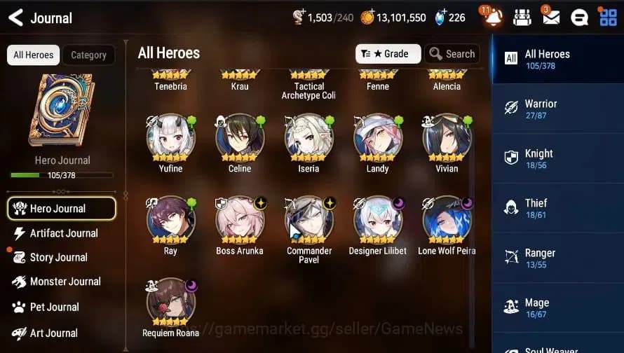 Epic Seven Accounts GLOBAL|UnVerif|5 ML(BArunka,CPavel,LW Peira,DLilib image 6