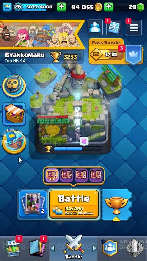 Clash Royale Accounts Lv 26|Trophy 3233|KTL 10|3 WildShard|Limited Skin| image 1