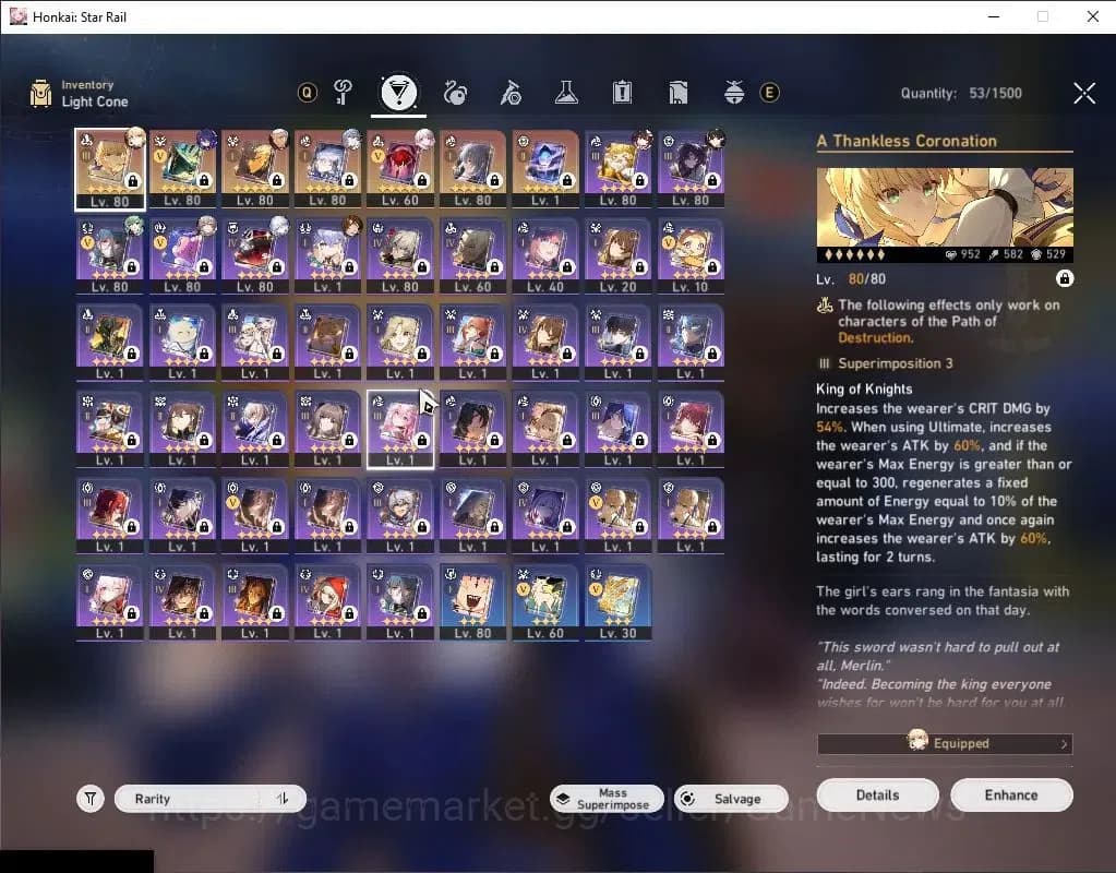 Honkai Star Rail Accounts Asia|TL 70|Hypercarry Team|10 Limited|[SaberE6,Arc image 7