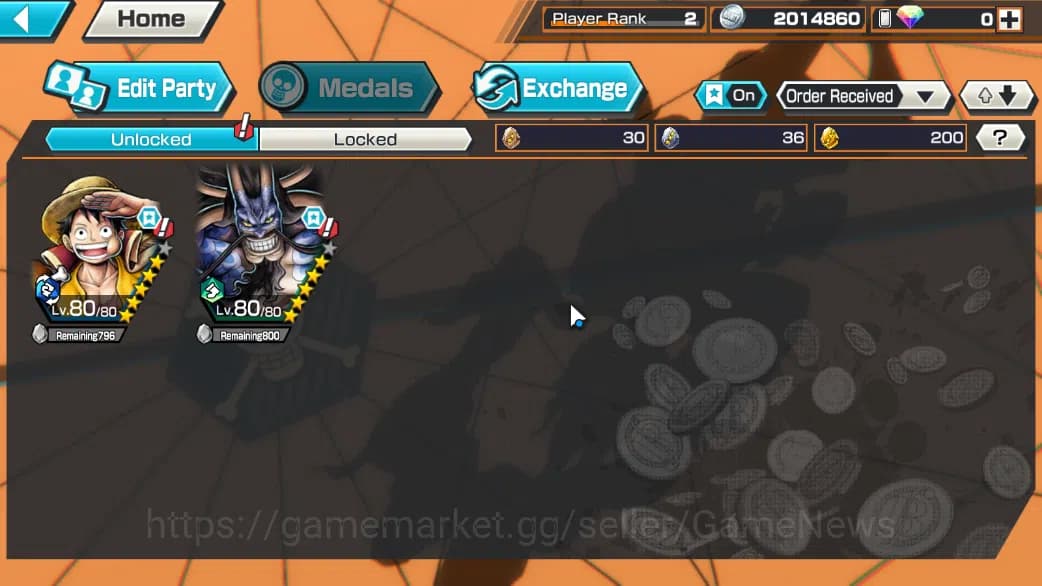 One Piece Bounty Rush Accounts Global|2 EX|MWD Moneky D.Luffy,BMO Kaido|Rank 2|Ba image 3