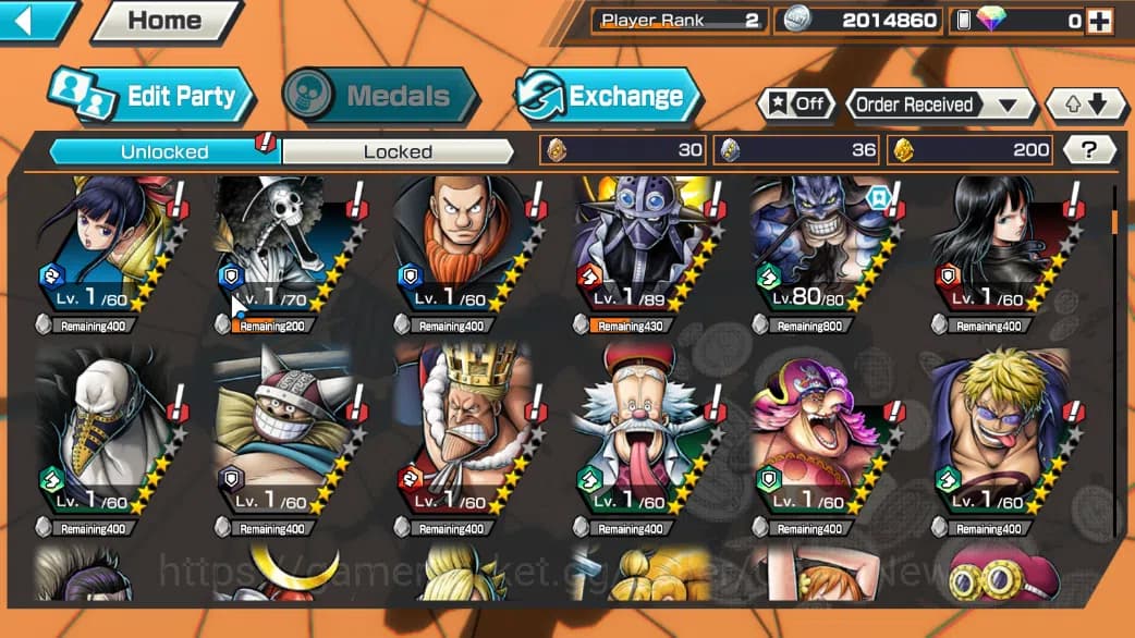 One Piece Bounty Rush Accounts Global|2 EX|MWD Moneky D.Luffy,BMO Kaido|Rank 2|Ba image 5