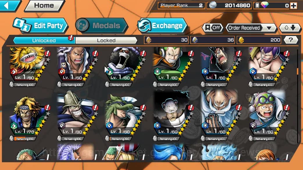 One Piece Bounty Rush Accounts Global|2 EX|MWD Moneky D.Luffy,BMO Kaido|Rank 2|Ba image 6