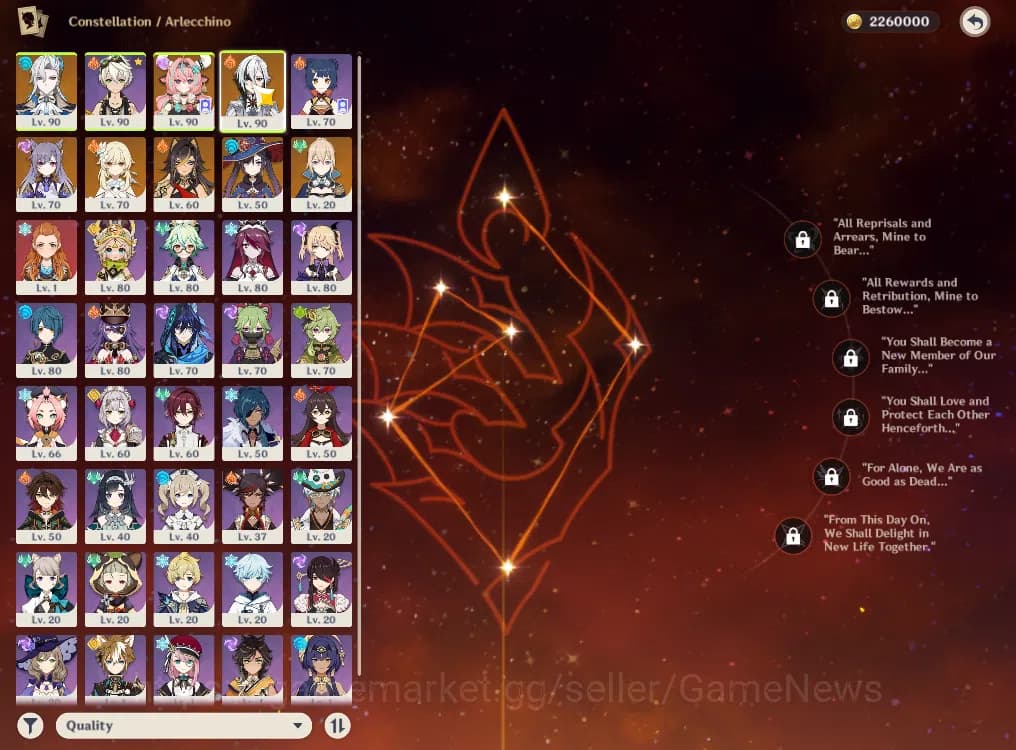 Genshin Impact Accounts ASIA|AR56|3Limited+2(*5Weapon)|Caresa,Arlecchino,N image 5