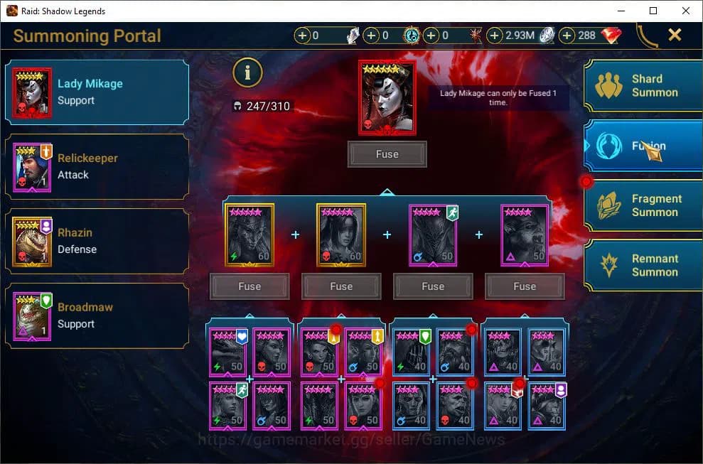 Raid: Shadow Legends Accounts Lv9 892K Power|1 Mythic(Galathir)|24 Legend(Ninja, image 7