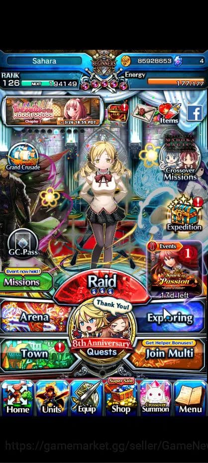 Grand Summoners Accounts Global|Rank 126|1 Sp Art|34 Ascend|RoyTW,EmiyaTW,R image 1