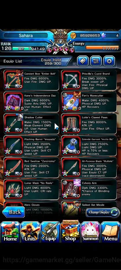 Grand Summoners Accounts Global|Rank 126|1 Sp Art|34 Ascend|RoyTW,EmiyaTW,R image 7