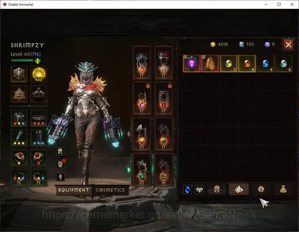 Diablo Immortal Accounts SEA - Verathiel|CS ON|Lv60(716)|Necromancer|CR 40K image 6