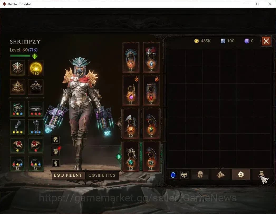Diablo Immortal Accounts SEA - Verathiel|CS ON|Lv60(716)|Necromancer|CR 40K image 7