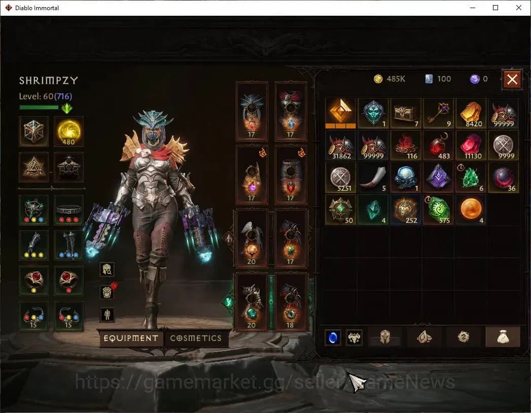 Diablo Immortal Accounts SEA - Verathiel|CS ON|Lv60(716)|Necromancer|CR 40K image 8
