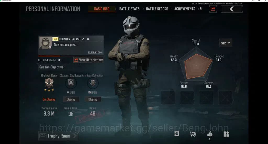 Arena Breakout Accounts MOBILE|LVL 29 SV 9,3 M|CV 5,3 M WP SKIN 3 MORE DET image 1