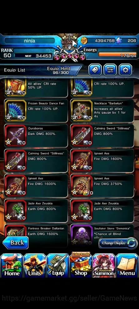 Grand Summoners Accounts Global|Rank 50|206 CC|2 Ascend+1 TW| [Reimu Hakure image 14