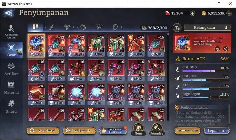 Watcher of Realms Accounts GLOBAL 60x|Lv 45|1,2M Power|13K Gems+32 AS|1 Lord[ image 12