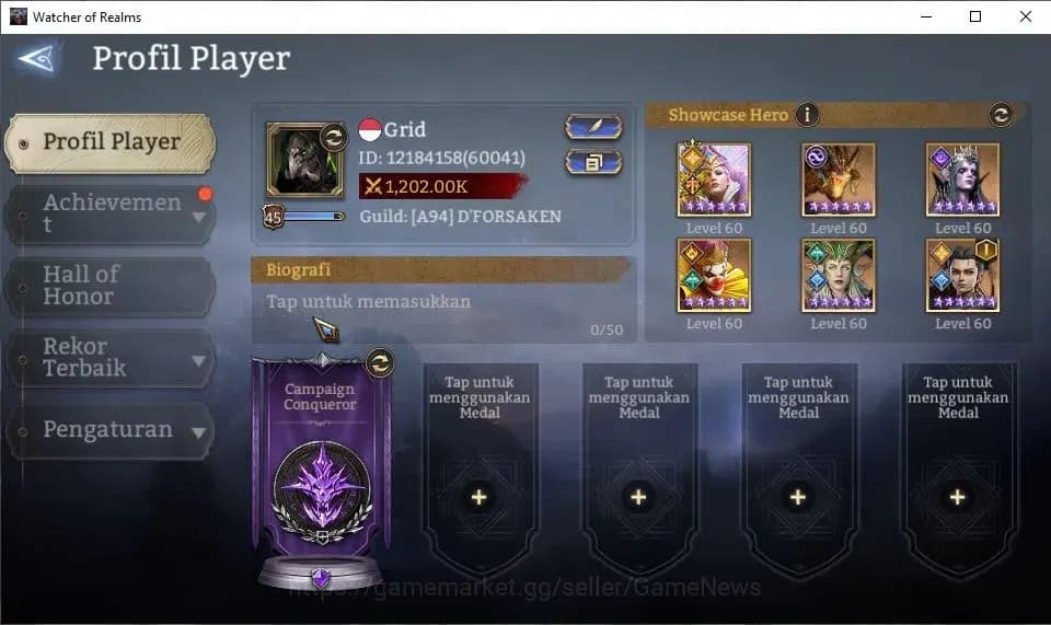 Watcher of Realms Accounts GLOBAL 60x|Lv 45|1,2M Power|13K Gems+32 AS|1 Lord[ image 2