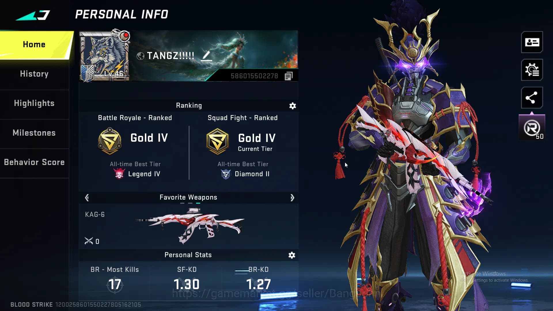 Blood Strike Accounts ASIA| AOT KAG-6 | 7 ULTRA GUN | 11 LEGENDARY GUN | image 1
