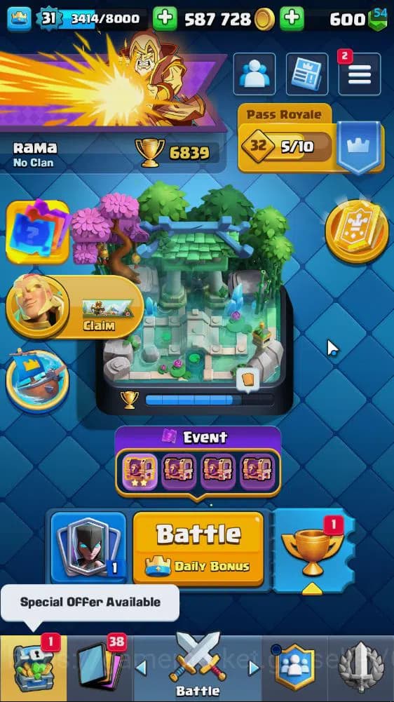 Clash Royale Accounts Lv 31|Trophy 6839|KTL 11|Limited Skin|Card 117|1 H image 1