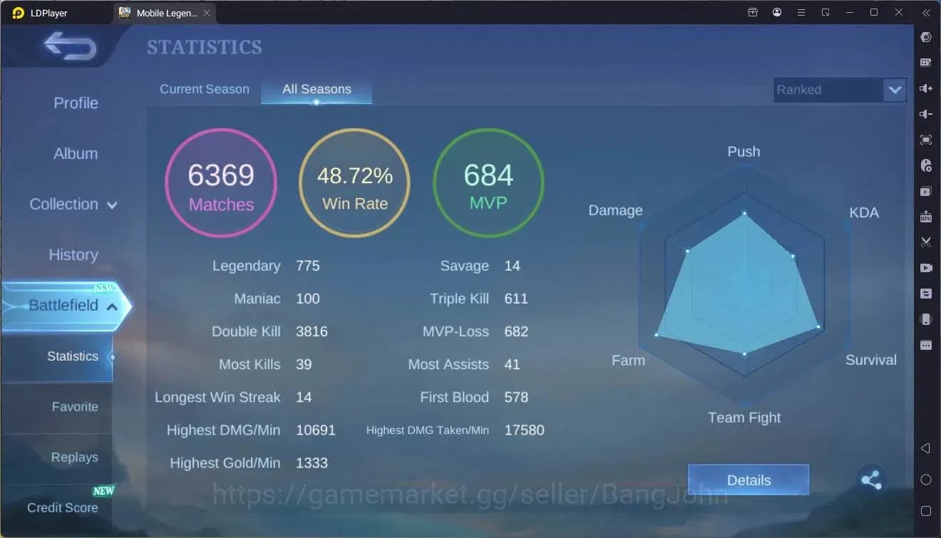 Mobile Legends: Bang Bang Accounts Global|Hero 125|Skin 221|Renowned|CC Natalia|9th F image 19
