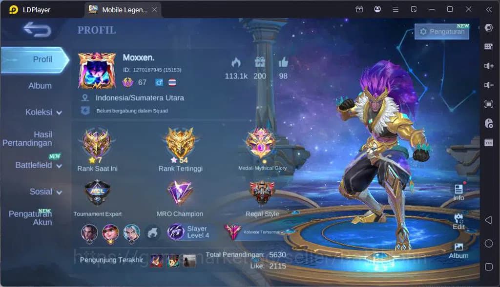 Mobile Legends: Bang Bang Accounts GLOBAL|Hero 125|Skin 304|Prim Claude+Granger,Sanri image 1