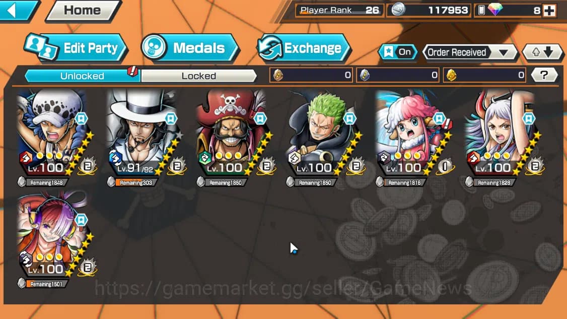 One Piece Bounty Rush Accounts Global|4EX 3MAX|Winner Island Travalgar Law,AF Rob image 3