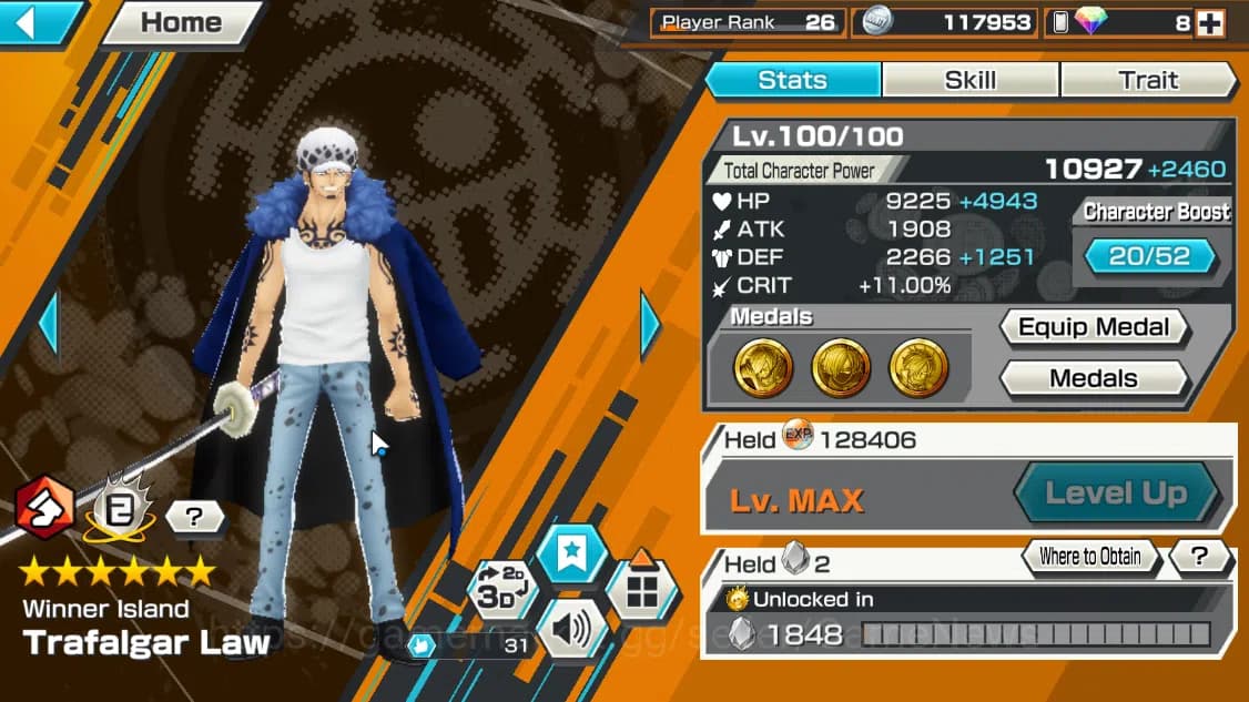 One Piece Bounty Rush Accounts Global|4EX 3MAX|Winner Island Travalgar Law,AF Rob image 4