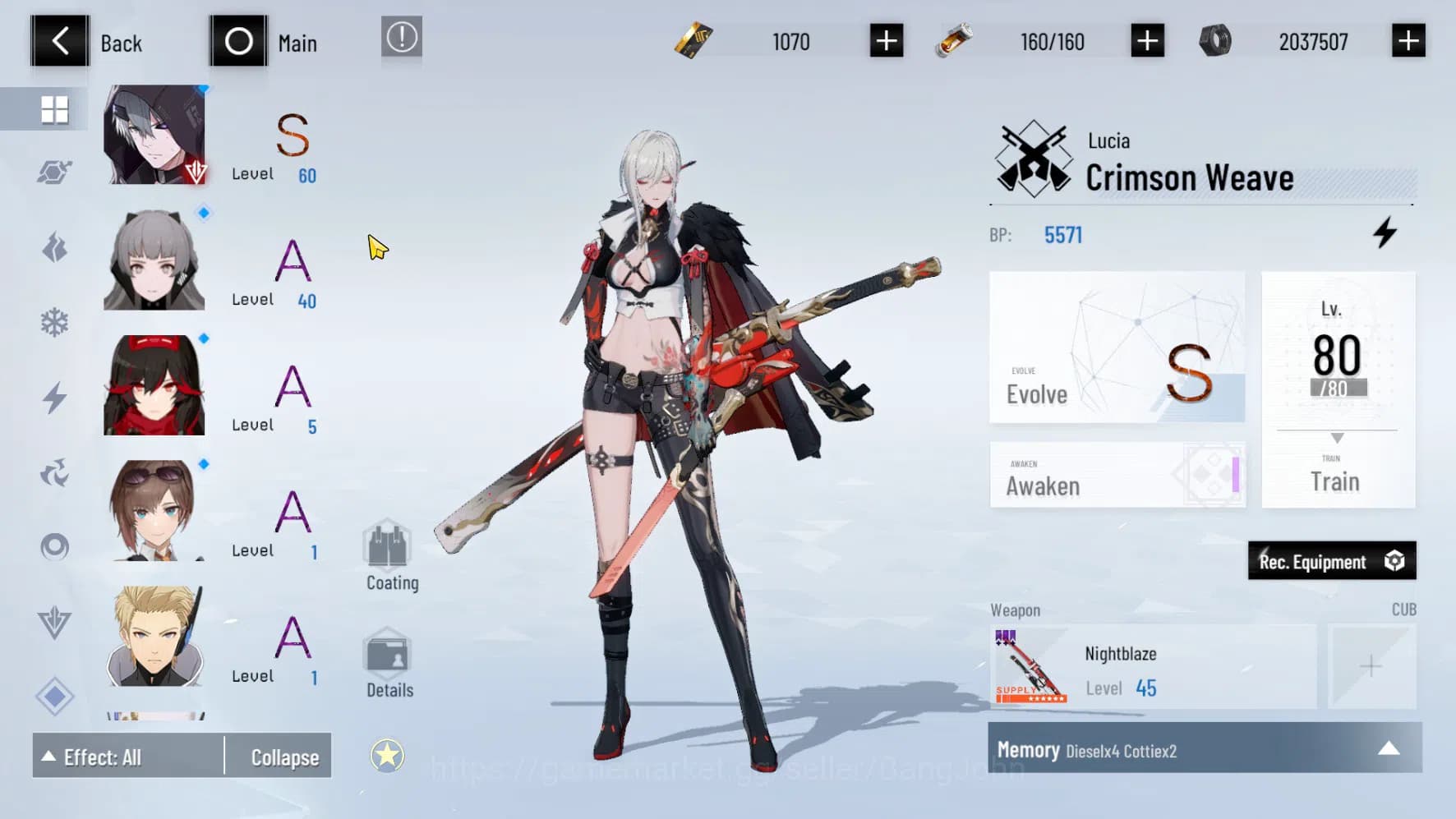 Punishing: Gray Raven Accounts ASIA PACIFIC | LEVEL 61 | Lucia Tsubaki+Sign | CEK image 4
