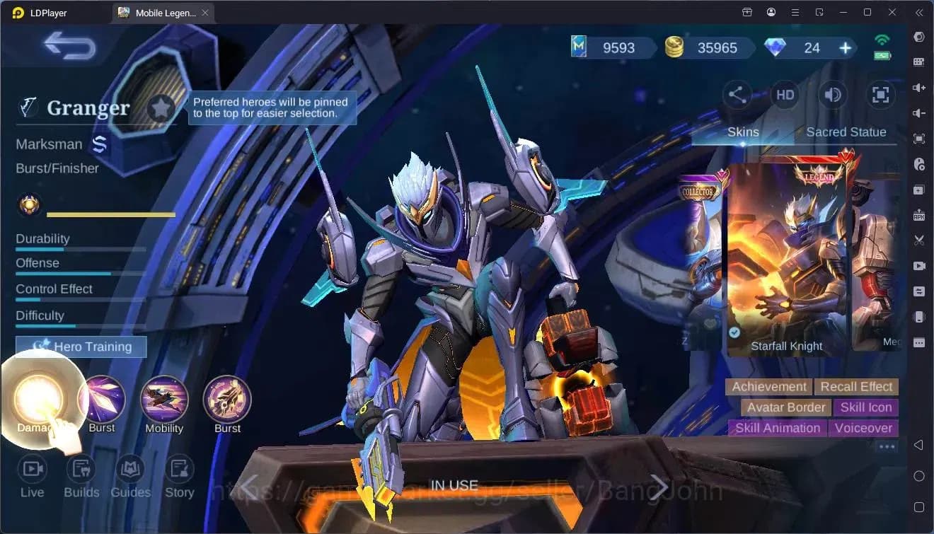 Mobile Legends: Bang Bang Accounts Global|Hero 131|Skin 192|Expert|Legend Granger|CC image 5